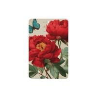 Ambientadores de coche vintage de peonía roja y mariposa, 4 unidades, tarjetas perfumadas colgantes, tarjetas perfumadas para tabletas de aromaterapia de coche