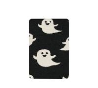 Ambientadores de Halloween blancos de dibujos animados fantasmas sobre negro, 4 tarjetas perfumadas colgantes, tarjetas perfumadas para coche, tabletas de aromaterapia