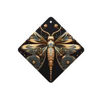 Ambientadores dorados para coche, diseño de libélula sobre fondo negro, 6 unidades, cuadrados, para colgar en tabletas de aromaterapia, ambientadores perfumados para dormitorio y baño