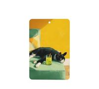 Ambientadores estéticos de coche con diseño de gato bebiendo tumbado en el sofá, 4 tarjetas perfumadas colgantes, tarjetas perfumadas para coche, tabletas de aromaterapia