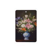 Ambientadores florales de lirios rosas en jarrón de porcelana azul y blanco, 4 unidades, tarjetas perfumadas colgantes, tarjetas perfumadas para coche, tabletas de aromaterapia