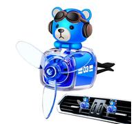 Ambientadores para automóvil, difusor automotriz de hélice de oso, fragancia de ventilador de salida de dibujos animados, fresco, fácil, 1.96 x 2.15 x 3.15 pulgadas, ideal para coche, hogar,