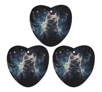 Ambientadores para coche colgando un gato en una nebulosa impreso, fragancia de coche de larga duración, forma de corazón fresco