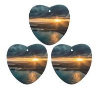 Ambientadores para coche, con diseño de amanecer sobre Hawaii, de larga duración, con forma de corazón