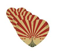Ambientadores para coche con diseño de circo vintage, 4 unidades, forma de corazón, tarjetas aromáticas colgantes para espejo retrovisor.