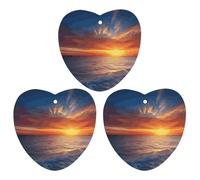 Ambientadores para coche, con diseño de mar y puesta de sol, de larga duración, con forma de corazón