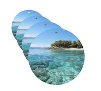 Ambientadores para coche de Isla Fiji y el mar transparente, 4 piezas, divertidos ambientadores colgantes para coche, lindos ambientadores de larga duración, adornos de decoración para colgar, regalo