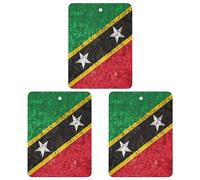 Ambientadores para coche, diseño de bandera de San Cristóbal y Nieves, 3 unidades, para colgar, aromas de larga duración, para aromaterapia, tabletas, espejo retrovisor, accesorios interiores