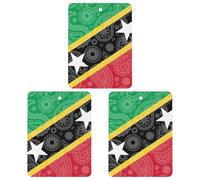 Ambientadores para coche, diseño de cachemira con bandera de San Cristóbal y Nieves, accesorios para colgar, 3 piezas