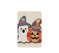 Ambientadores para coche, diseño de calabaza fantasma con sombreros de bruja, 4 unidades, tarjetas perfumadas colgantes, tarjetas perfumadas para coche, tabletas de aromaterapia