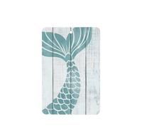 Ambientadores para coche, diseño de cola de sirena en madera, color verde azulado, 4 unidades, tarjetas perfumadas para colgar en tabletas de aromaterapia