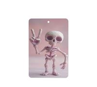 Ambientadores para coche, diseño de esqueleto caprichoso haciendo el signo de la paz, 4 tarjetas perfumadas colgantes, tarjetas perfumadas para coche, tabletas de aromaterapia