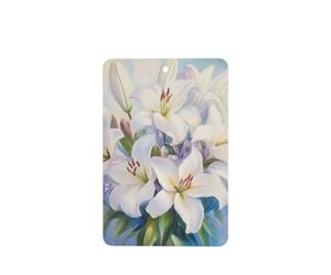 Ambientadores para coche, diseño de flores de lirios blancos, 4 unidades, tarjetas perfumadas para colgar, tarjetas perfumadas para coche, tabletas de aromaterapia