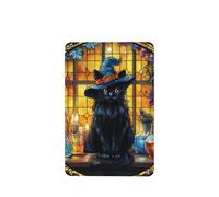Ambientadores para coche, diseño de gato negro con sombrero de bruja, 4 unidades, tarjetas perfumadas colgantes, tarjetas perfumadas para coche, tabletas de aromaterapia