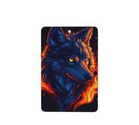 Ambientadores para coche, diseño de llamas rojas de lobo, 4 unidades, tarjetas perfumadas para colgar en tabletas de aromaterapia