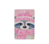 Ambientadores para coche, diseño de mapache, rosa, bufanda, sombrero, Navidad, 4 unidades, tarjetas perfumadas colgantes, tarjetas perfumadas para coche, tabletas de aromaterapia