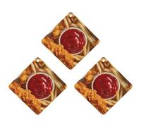 Ambientadores para coche, diseño de pollo, patatas fritas, 3 unidades