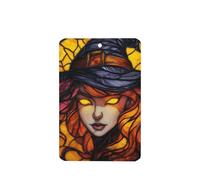 Ambientadores para coche, diseño de sombrero de bruja con vidrieras, 4 unidades, tarjetas perfumadas colgantes, tarjetas perfumadas para coche, tabletas de aromaterapia