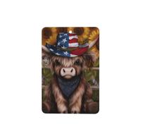 Ambientadores para coche, diseño de vaca de las Tierras Altas con sombrero de bandera estadounidense, 4 unidades, tarjetas perfumadas para colgar en tabletas de aromaterapia