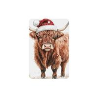 Ambientadores para coche, diseño de vaca de las Tierras Altas con sombrero de Navidad, 4 unidades, tarjetas perfumadas colgantes, tarjetas perfumadas para coche, tabletas de aromaterapia