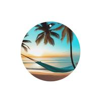 Ambientadores para coche, diseño de vista de playa, 6 unidades, forma redonda, para colgar, aromaterapia, ambientadores perfumados para dormitorio y baño
