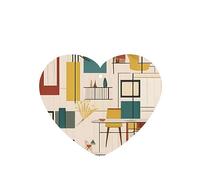 Ambientadores para coche en forma de corazón, patrón moderno de mediados de siglo, 6 unidades, tabletas de aromaterapia para coche, armario, zapatero, elimina olores