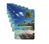 Ambientadores para coche, juego de 6 tarjetas aromáticas rectangulares para colgar, ambientador de paraíso tropical para coche, espejo retrovisor colgante, tarjeta perfumada para coche