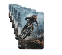 Ambientadores para coche, juego de 6 tarjetas aromáticas rectangulares para colgar, para torneo de bicicleta de montaña, ambientador para coche, espejo retrovisor, tarjeta perfumada para coche