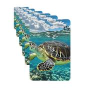 Ambientadores para coche, juego de 6 tarjetas aromáticas rectangulares para colgar, tapa hawaiana, tortuga Honu, ambientador para coche, espejo retrovisor colgante, tarjeta perfumada para coche