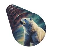 Ambientadores para coche, juego de 6 tarjetas perfumadas colgantes de forma redonda, auroras boreales, oso polar, ambientador para coche, espejo retrovisor, colgante, tarjeta perfumada para coche