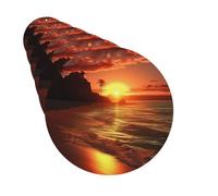Ambientadores para coche, juego de 6 tarjetas perfumadas colgantes de forma redonda, puesta de sol en la playa, ambientador para coche, espejo retrovisor colgante, tarjeta perfumada para coche