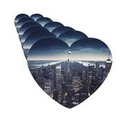 Ambientadores para coche, juego de 6 tarjetas perfumadas colgantes en forma de corazón, ambientador de la ciudad de Nueva York, para coche, espejo retrovisor, colgante de tarjeta perfumada para coche