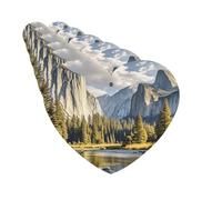 Ambientadores para coche, juego de 6 tarjetas perfumadas colgantes en forma de corazón del parque nacional de Yosemite Ambientador para coche, espejo retrovisor colgante, tarjeta perfumada para coche