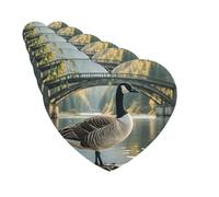 Ambientadores para coche, juego de 6 tarjetas perfumadas colgantes en forma de corazón, diseño de ganso salvaje junto al puente, ambientador para coche, espejo retrovisor, colgante de tarjeta