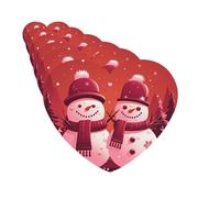 Ambientadores para coche, juego de 6 tarjetas perfumadas colgantes en forma de corazón, dos muñecos de nieve juntos, ambientador para coche, espejo retrovisor colgante, tarjeta perfumada para coche