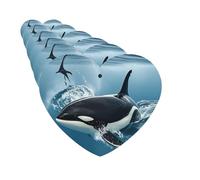 Ambientadores para coche, juego de 6 tarjetas perfumadas colgantes en forma de corazón, orca, ballena, ambientador para coche, espejo retrovisor, colgante, tarjeta perfumada para coche