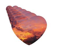 Ambientadores para coche, juego de 6 tarjetas perfumadas colgantes en forma de corazón, puesta de sol al atardecer, ambientador para coche, espejo retrovisor colgante, tarjeta perfumada para coche