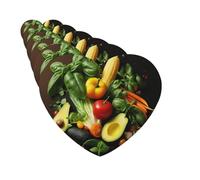 Ambientadores para coche, juego de 6 tarjetas perfumadas colgantes en forma de corazón, varios vegetales, ambientador para coche, espejo retrovisor, colgante, tarjeta perfumada para coche