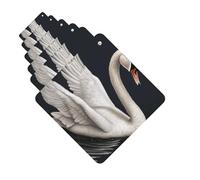 Ambientadores para coche, juego de 6 tarjetas perfumadas cuadradas para colgar, ambientador de cisne blanco para coche, espejo retrovisor colgante, tarjeta perfumada para coche