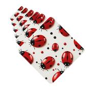 Ambientadores para coche, juego de 6 tarjetas perfumadas cuadradas para colgar, ambientador de mariquita roja para coche, espejo retrovisor colgante, tarjeta perfumada para coche