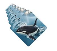 Ambientadores para coche, juego de 6 tarjetas perfumadas cuadradas para colgar, ambientador de orca para coche, espejo retrovisor, colgante de tarjeta perfumada para coche