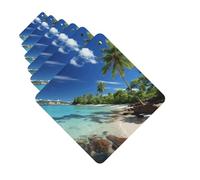 Ambientadores para coche, juego de 6 tarjetas perfumadas cuadradas para colgar, ambientador de paraíso tropical para coche, espejo retrovisor colgante, tarjeta perfumada para coche