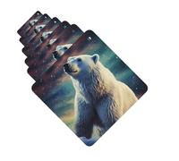 Ambientadores para coche, juego de 6 tarjetas perfumadas cuadradas para colgar, auroras boreales, oso polar, ambientador para coche, espejo retrovisor, colgante, tarjeta perfumada para coche