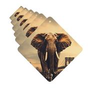 Ambientadores para coche, juego de 6 tarjetas perfumadas cuadradas para colgar, diseño de elefante en un puente, ambientador para coche, espejo retrovisor, colgante, tarjeta perfumada para coche