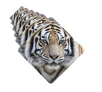 Ambientadores para coche, juego de 6 tarjetas perfumadas cuadradas para colgar, diseño de tigres blancos y negros, para coche, espejo retrovisor