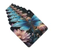 Ambientadores para coche, juego de 6 tarjetas perfumadas cuadradas para colgar, lirio de agua y libélula, ambientador para coche, espejo retrovisor colgante, tarjeta perfumada para coche