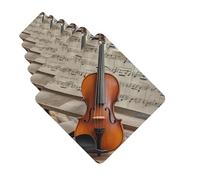 Ambientadores para coche, juego de 6 tarjetas perfumadas cuadradas para colgar, para violín, partituras musicales, ambientador para coche, espejo retrovisor, colgante, tarjeta perfumada para coche