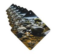 Ambientadores para coche, juego de 6 tarjetas perfumadas cuadradas para colgar, piedras de arroyo, ambientador para coche, espejo retrovisor, colgante, tarjeta perfumada para coche