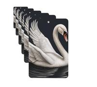 Ambientadores para coche, juego de 6 tarjetas perfumadas rectangulares colgantes, ambientador de cisne blanco para coche, espejo retrovisor colgante, tarjeta perfumada para coche