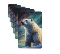 Ambientadores para coche, juego de 6 tarjetas perfumadas rectangulares colgantes, auroras boreales, oso polar, ambientador para coche, espejo retrovisor colgante, tarjeta perfumada para coche
